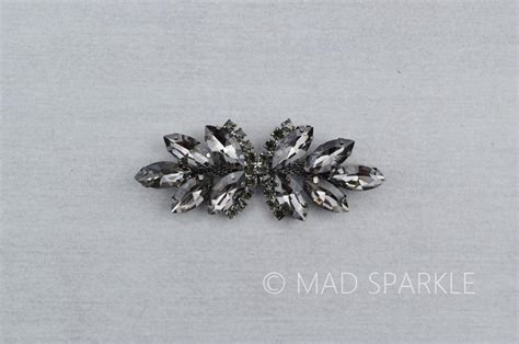 Small Rhinestone Applique Silver Crystal Motif Hotfix Etsy