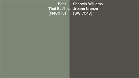 Behr Thai Basil N Vs Sherwin Williams Urbane Bronze Sw