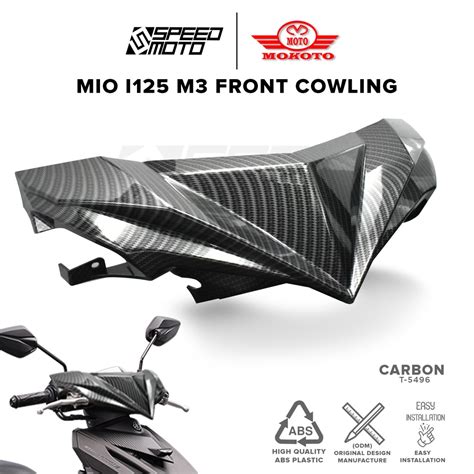 MIO I125 FRONT HANDLE BAR COVER COWLING CARBON MATTE BLACK FOR YAMAHA