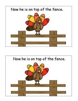 Turkey Thanksgiving Emergent Reader With Cut Paste Activity Fall