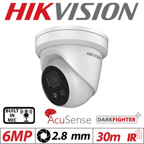 6mp Hikvision Darkfighter Acusense Fixed Turret Ip Network Camera With