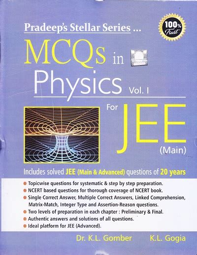 MCQS IN PHYSICS FOR JEE MAIN Volume 1 Pradeeps Stellar Series DR