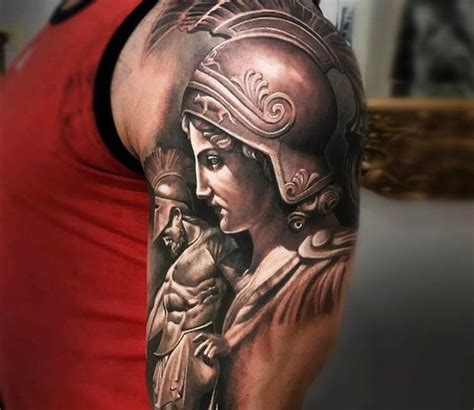 Athena And Ares Tattoo By Arlo Tattoos Post Athena Tattoo