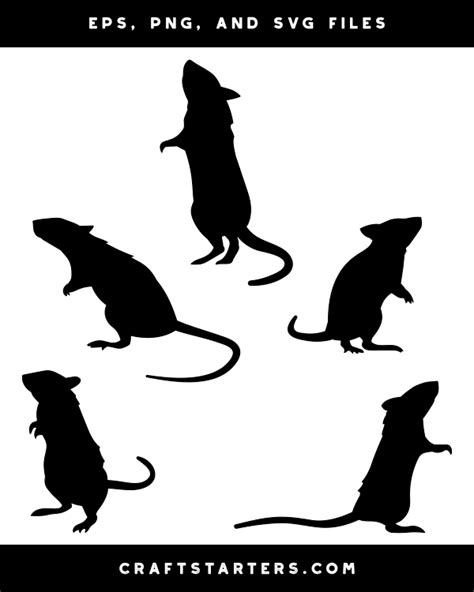 Standing Rat Silhouette Clip Art