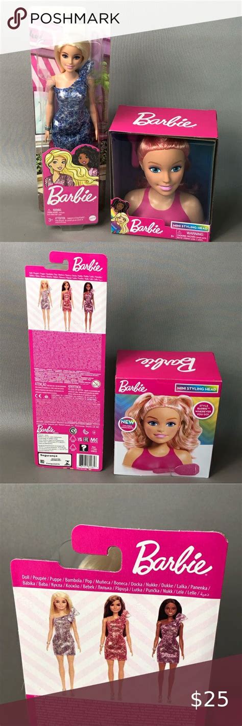 Barbie Blonde Hair Blue Eyes And Barbie Mini Styling Head Blonde Hair Blue Eyes Barbie Mini