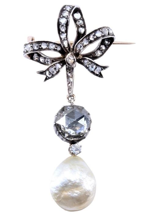 Broche Pendentif Art Nouveau Nacre Diamants Or K Occasion