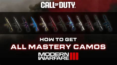 CoD MW3 Camos How To Unlock All Mastery Camos KBoosting