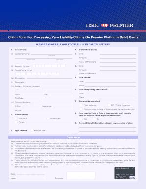 Claim Form And Terms Hsbc Hsbc Co Fill Out And Sign Printable Pdf