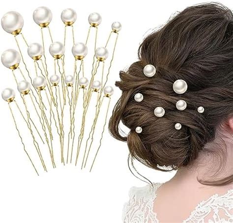 Amazon Dayofun 18 Pieces Wedding Pearl Hair Pins U Pearl Shaped