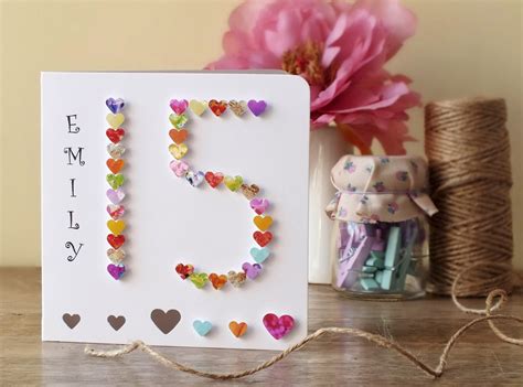 15th Birthday Card Age 15 Card Handmade Personalised Etsy