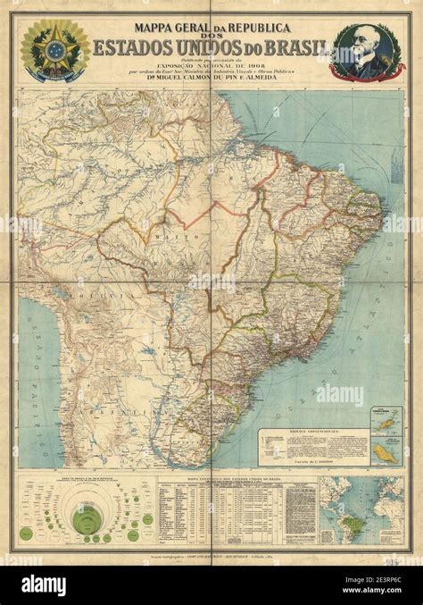 Mappa geral da República dos Estados Unidos do Brasil Fotografía de