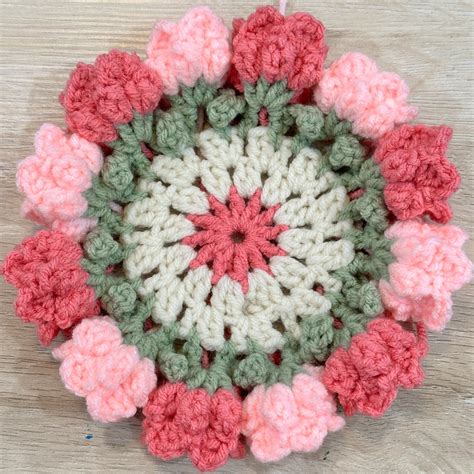 Flower Coaster Crochet Pattern PDF With YT Tutorial Etsy