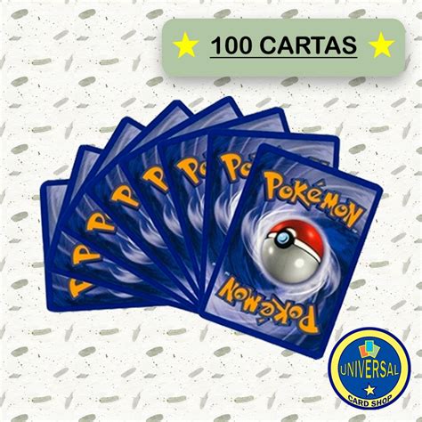 Lotes de 100 ou 50 Cartas de Pokémon Seminovas Brilhante Garantida