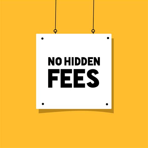 No hidden fees poster design. Banner for marketing and advertising