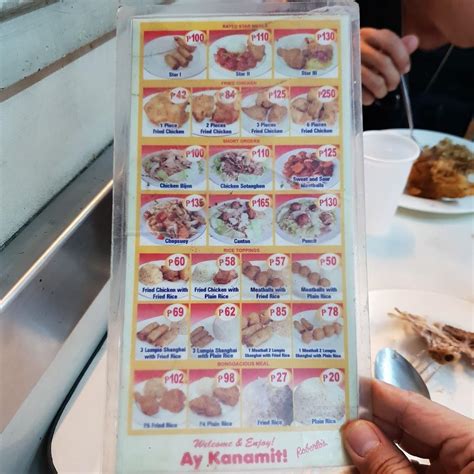 Menu At Roberto S Restaurant Iloilo City Jm Basa St