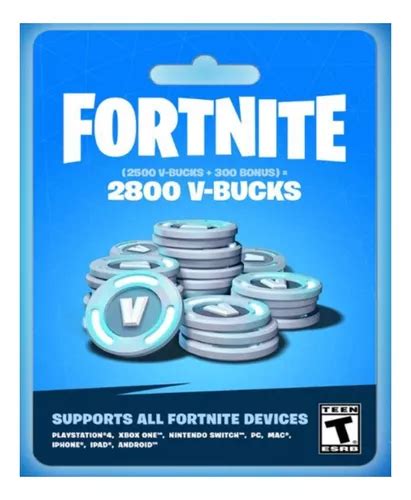 Fortnite 2800 V Bucks Pavos E Card Cuotas Sin Interés