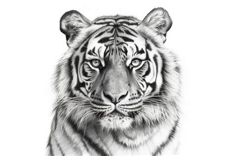 Pencil Drawing Of A Tiger Face