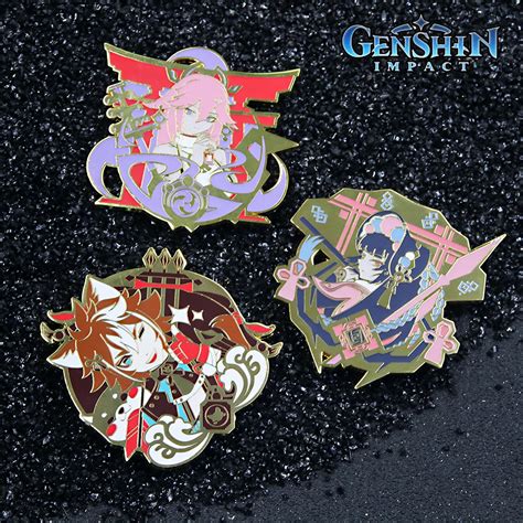 Genshin Impact Yae Miko Yun Jin Pins Brooch Albedo Arataki Itto Gorou