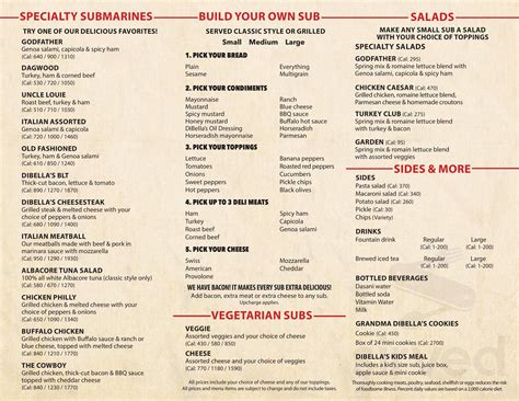 Dibellas Menu Prices How Do You Price A Switches