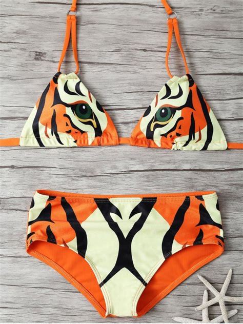 23 OFF 2021 Printed Cami Bikini In COLORMIX ZAFUL