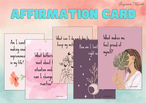 Positive Affirmation Cards Printable Quotes Editable Canva Template Mindful Morning Daily