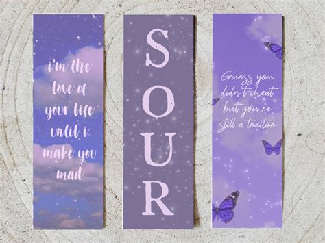 Olivia Rodrigo Inspired Bookmarks Etsy