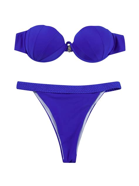 Hirigin Women Pieces Bikini Swimsuits Solid Color Strapless Bandeau