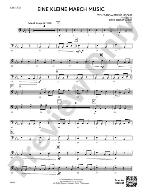 Eine Kleine March Music Bassoon Bassoon Part Digital Sheet Music