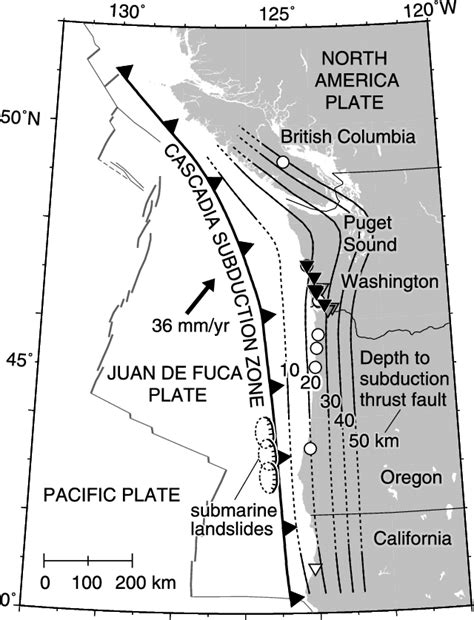 Cascadia Subduction Zone Fault Line Map