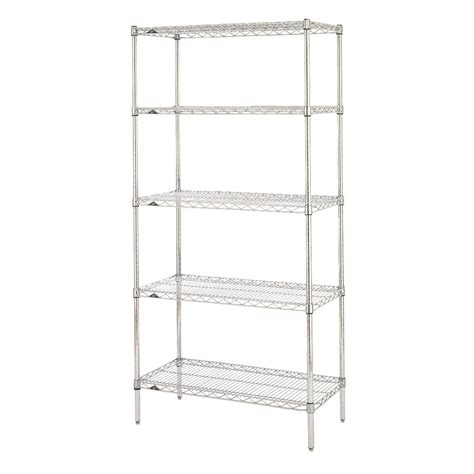 Metro Super Erecta 5 Shelf Chrome Plated Metal Shelving Unit 36 L X