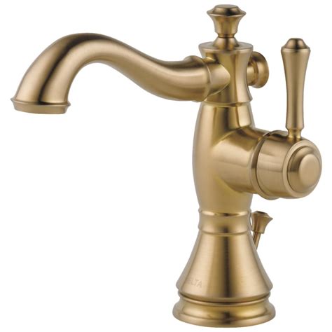 Shop Delta Cassidy Champagne Bronze 1 Handle Single Hole Watersense Bathroom Faucet Drain