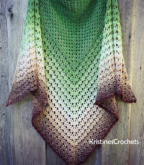 Ravelry Rainforest Triangle Shawl Pattern By Kristines Crochets