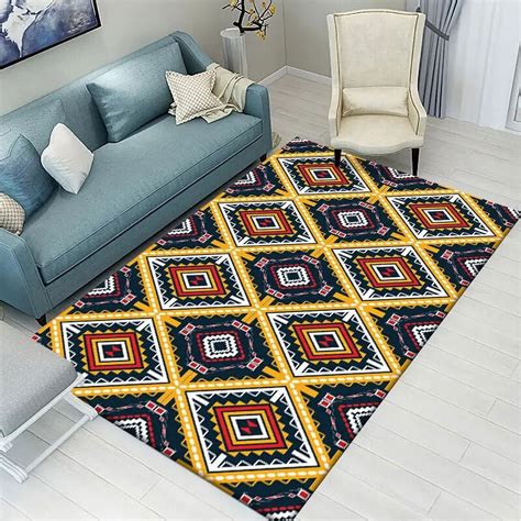 Fashion Persian Carpet Retro Geometry Design Living Room Bedroom Hall