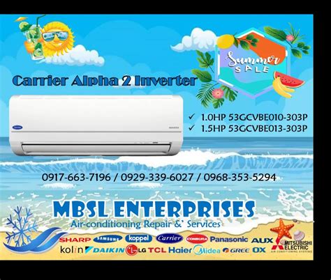 CARRIER ALPHA INVERTER SPLIT TYPE AIRCON WITH FREE INSTALLATION TV