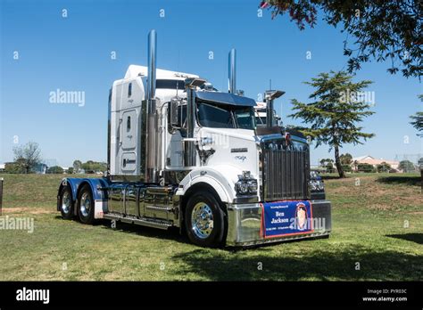 A Long Nose Kenworth Truck At Annual Memorial Day For Truck Drivers