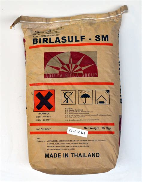 Sodium Metabisulphite - Food Grade - Ecochem Limited