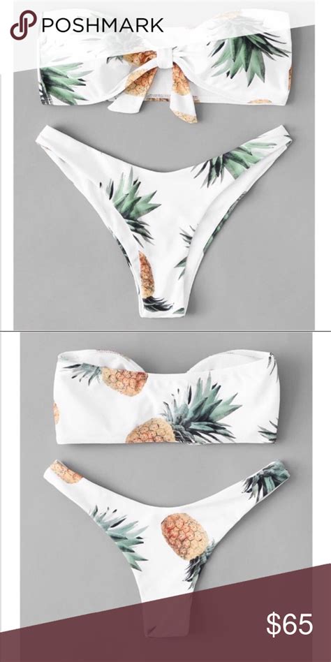 Pineapple Bandeau Bikini Swim Bikinis Pineapple Print Bikini Bikinis