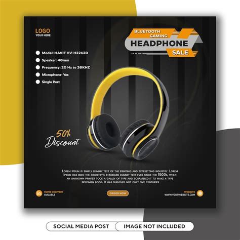 Premium PSD Black Friday Dual Earbuds Super Sale Social Media Template