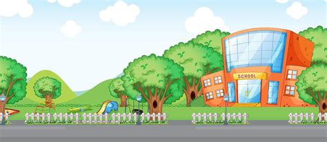 A school building background 374557 Vector Art at Vecteezy