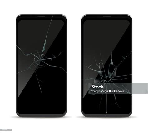 layar retak smartphone merusak template tampilan depan ponsel tampilan
