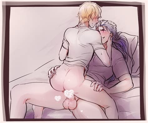 Rule 34 2boys Anal Ass Ass Juice Blonde Hair Blue Hair Blush Bottomless Cu Chulainn Fate