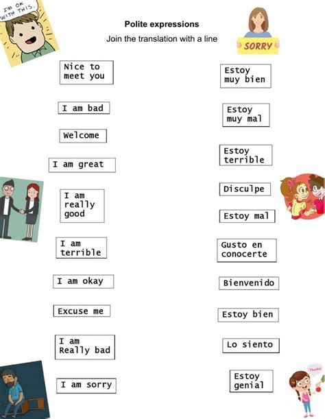 Actividad Expresiones De Cortes A Worksheet I Am Bad Expressions