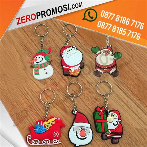 Jual Gantungan Kunci Rubber Edisi Natal Key Ring Christmas Gift