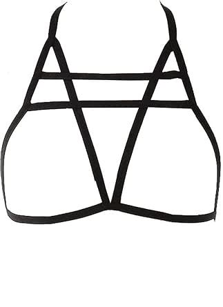 Amazon Womens Sexy Lingerie Strappy Cage Bra Naughty Play Hollow Out Harness Bra Elastic