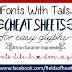 Fields Of Heather Fonts With Tails Glyphs Cheat Sheet