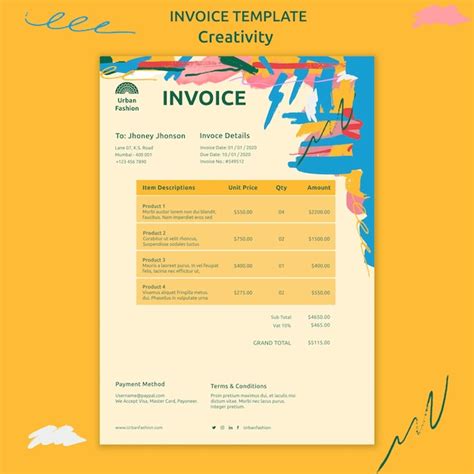 Free Psd Creativity Concept Invoice Template