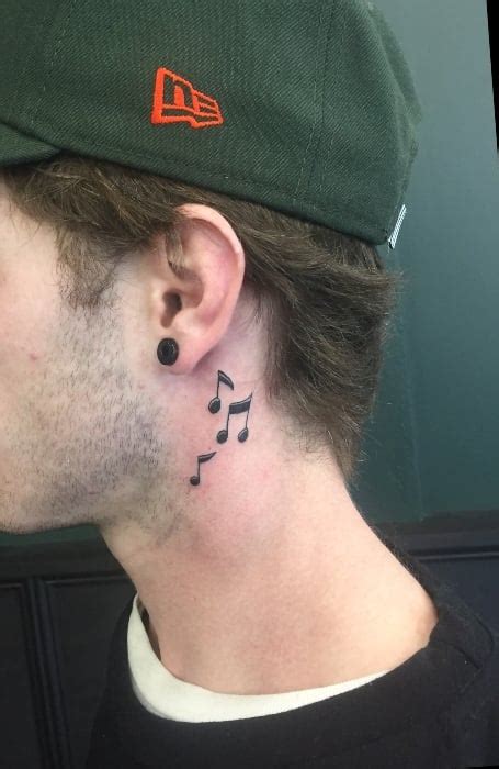 Music Notes Tattoos On Neck For Men