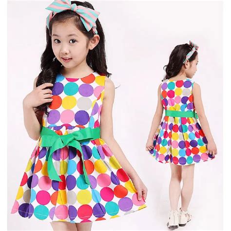 New Princess Baby Kids Girls Party Sleeveless Colorful Polka Dot Flower