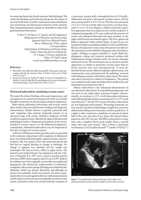 PDF Peritoneal Tuberculosis Simulating Ovarian Cancer DOKUMEN TIPS