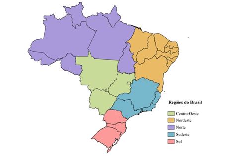 Mapa Do Brasil E As Regiões Nelly Yevette